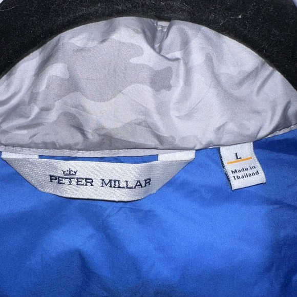 Peter Millar Crown Sport Quilted Vest Mens L Gray Camo Hyperlight Golf Full Zip - Picture 6 of 8